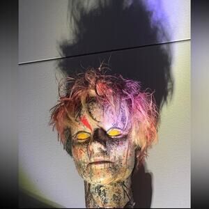 OOAK Creepy Halloween Doll Head, Haunted Dolls Head. Demon, One Of A Kind.